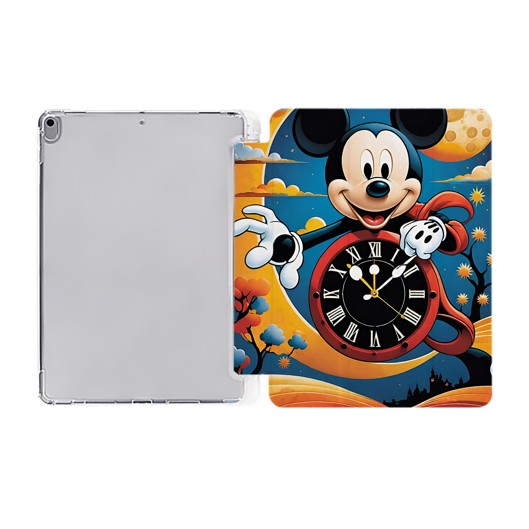 （画像用） ミッキーマウス Mickey Mouse IPad ケース ペン収納付き 三つ折りスタンド PUレザー×シリコン 対応機種9.5/10.5/10.9インチ